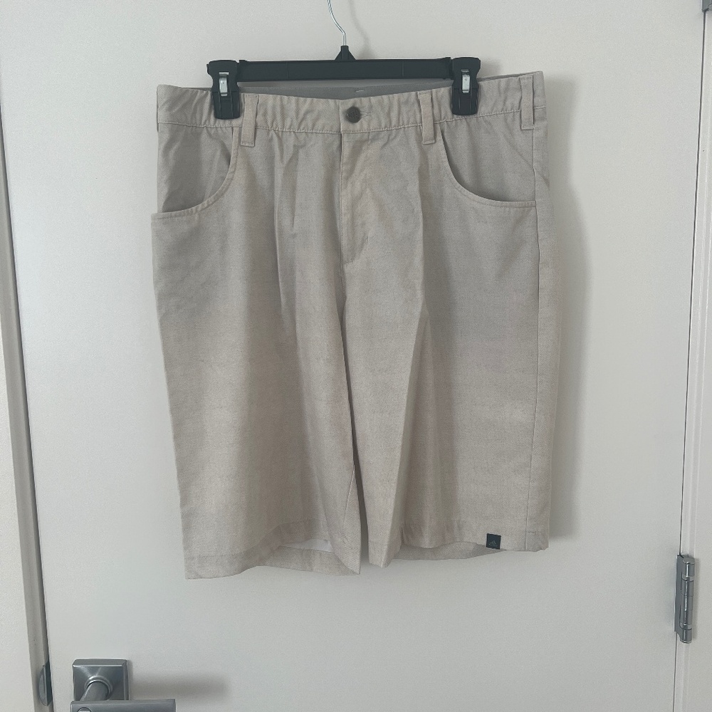 Adidas Golf Shorts Men 34 10.5in Beige